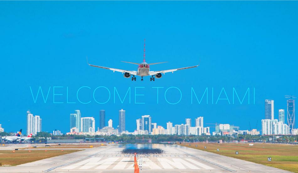 aircraft landing in Miami airport
